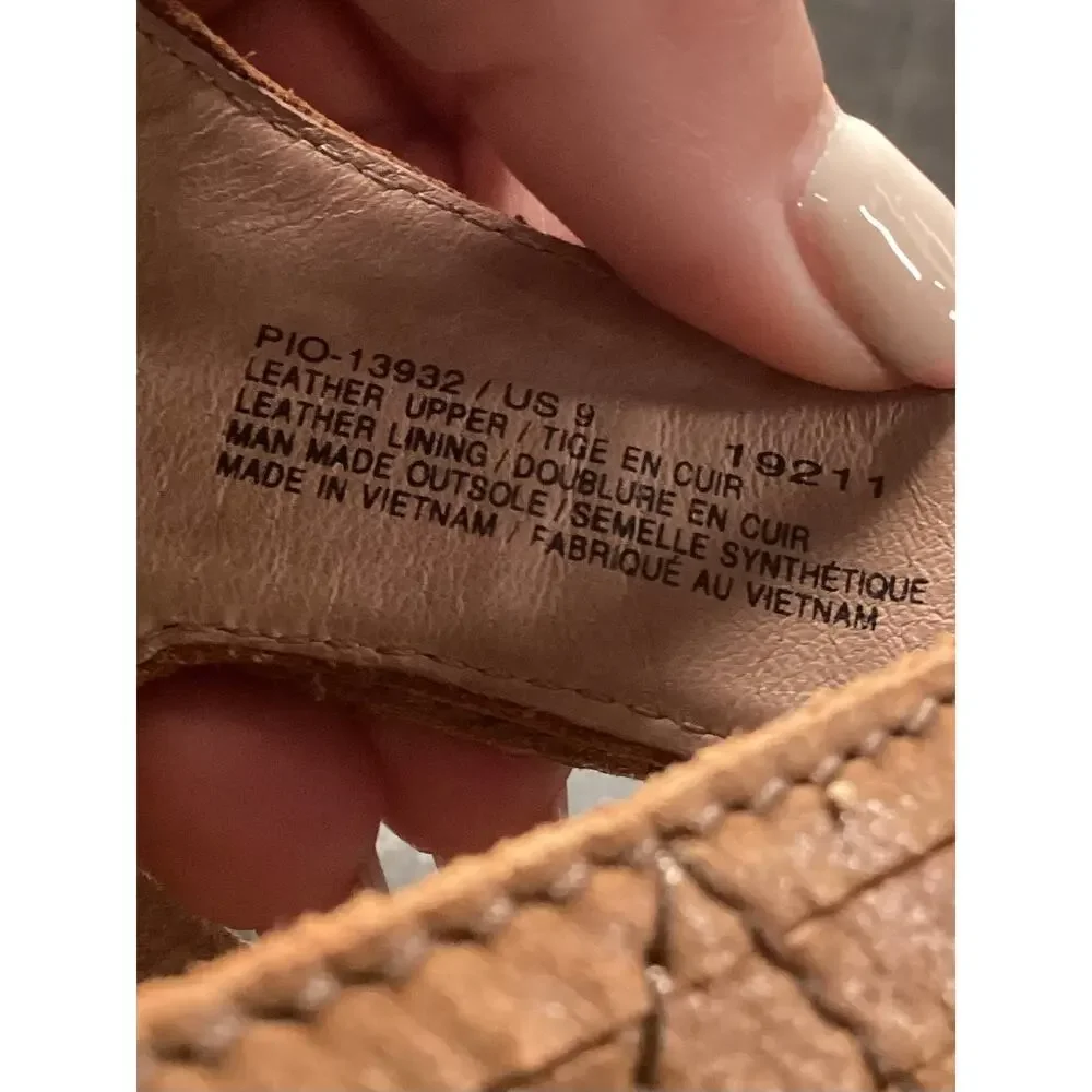 Taos Pioneer Women’s Leather Ankle Strap Slingback Sandals Brown Size 9 - Picture 10 of 10